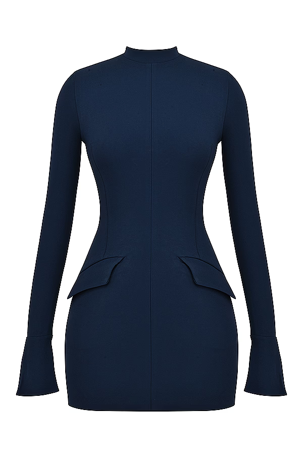 Valenzora | Knit Bodycon Pocket Detail Mini Dress