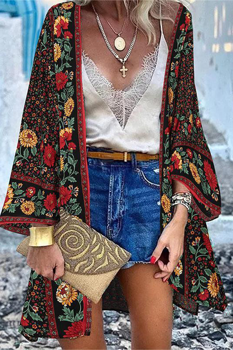 Valenzora | College Print Patchwork Cardigan Kragen Oberbekleidung