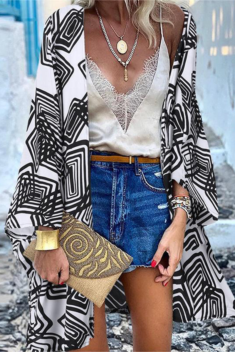 Valenzora | College Print Patchwork Cardigan Kragen Oberbekleidung