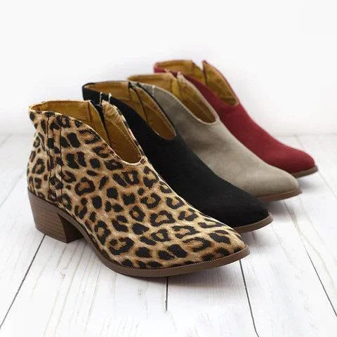 Valenzora | Sexede Ankle Boots with V-Neck Zipper for Women