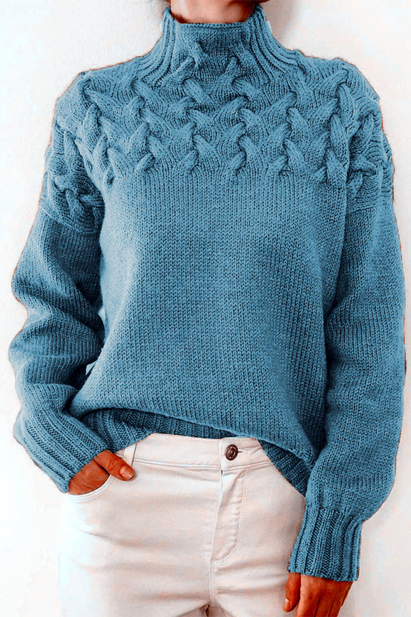 Valenzora | Lässiger einfarbiger Rollkragenpullover – 11 Farben