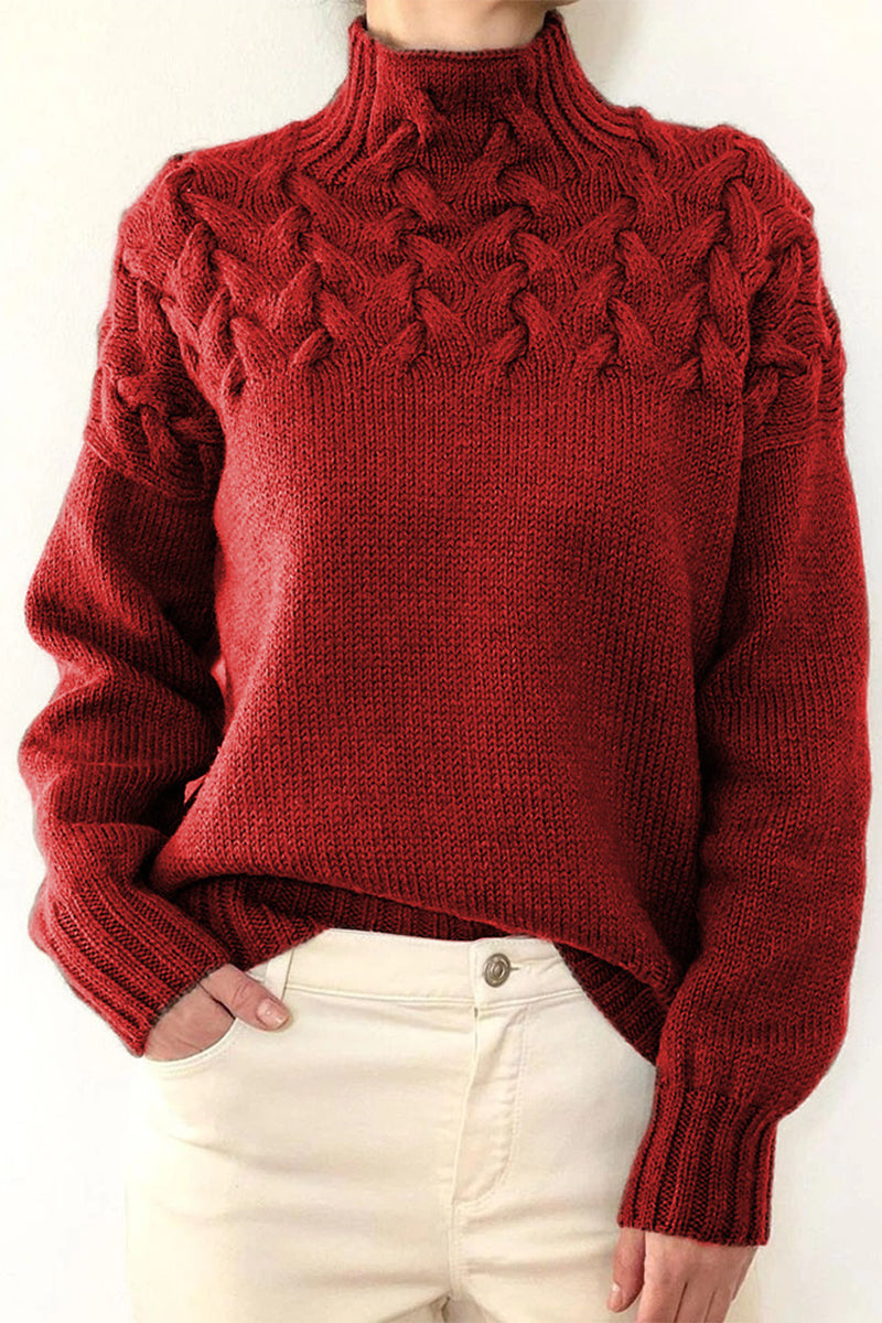 Valenzora | Lässiger einfarbiger Rollkragenpullover – 11 Farben