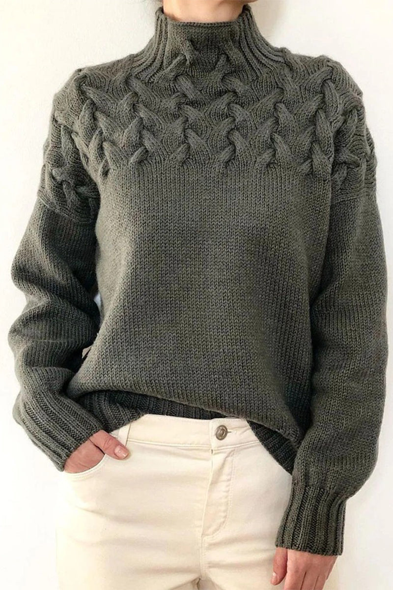 Valenzora | Lässiger einfarbiger Rollkragenpullover – 11 Farben