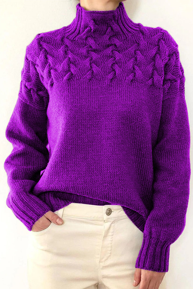 Valenzora | Lässiger einfarbiger Rollkragenpullover – 11 Farben