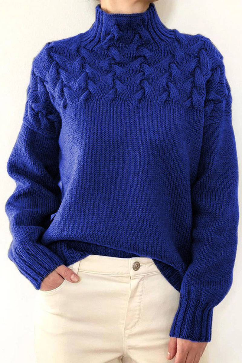 Valenzora | Lässiger einfarbiger Rollkragenpullover – 11 Farben