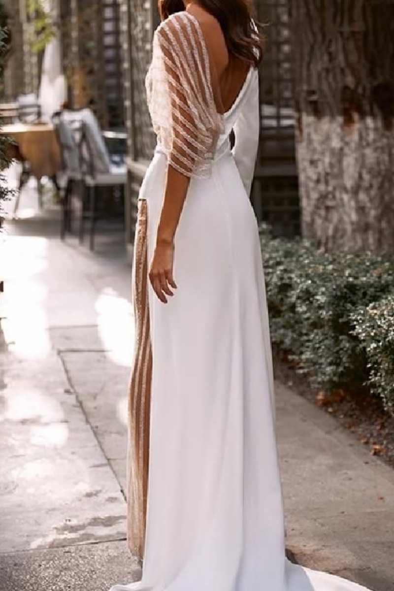 Valenzora | Sexy Patchwork Sheer Asymmetrical V-Neck Skinny Jumpsuits