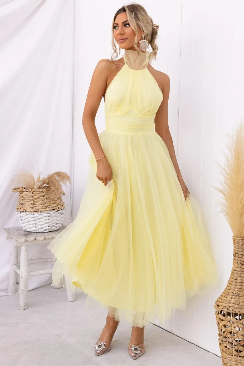 Valenzora | Midikleid aus Tüll mit Neckholder