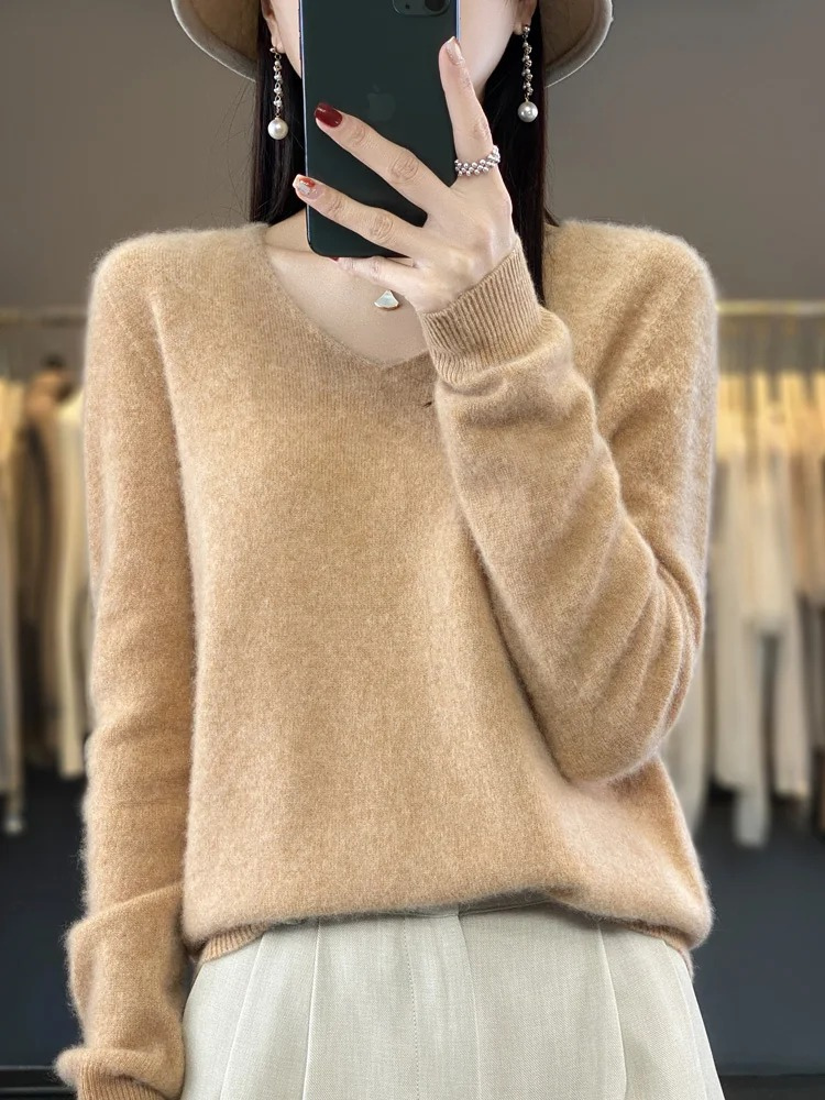 Valenzora | Damen Kaschmir Pullover, Eleganter V-Ausschnitt, Weich & Bequem