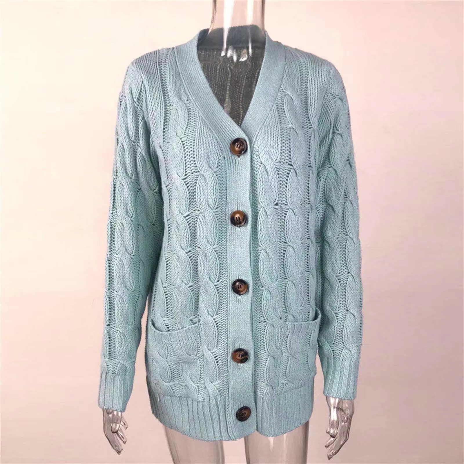 Valenzora | Stylischer langer Cardigan für Damen mit Knopfleiste