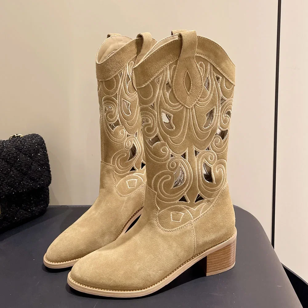 Valenzora | Embroidered Western boots for women with decorative cutouts, cowboy boots for women