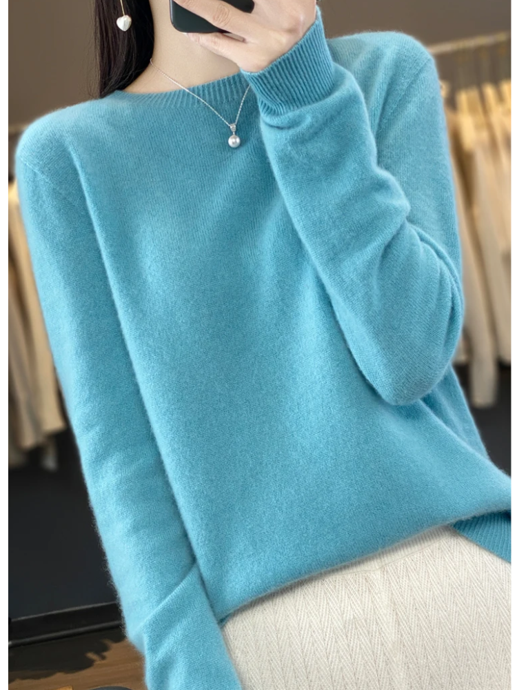 Valenzora | Damen Kaschmirpullover, Rundhals, Weicher und Eleganter Strickpullover