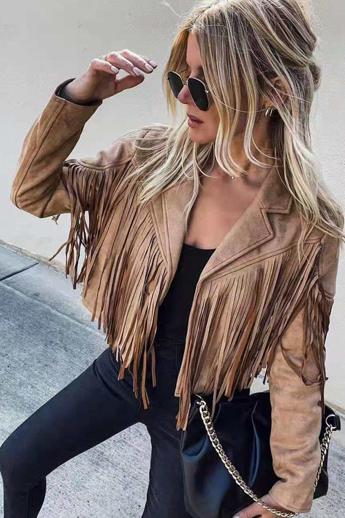 Valenzora | At Your Best Fringe Edge Faux Suede Shacket