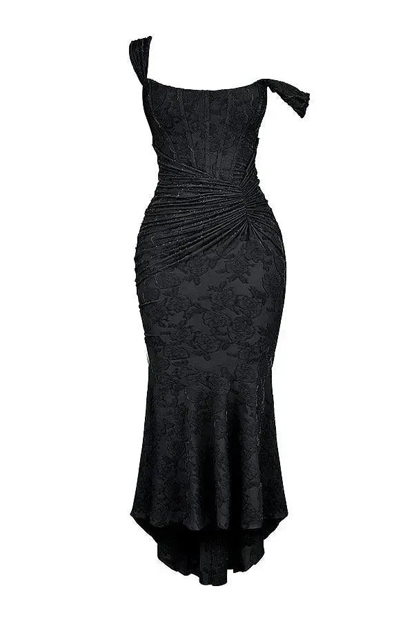 Valenzora | Vintage floral dress with internal boning and pleats. Perfect for special occasions.