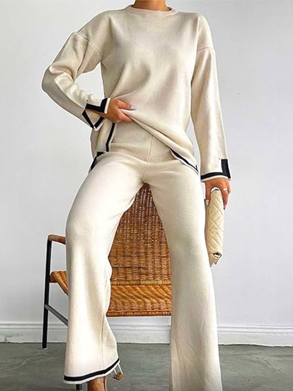 Bella™ – Elegantes 2-teiliges Lounge-Set aus dehnbarem Strickstoff