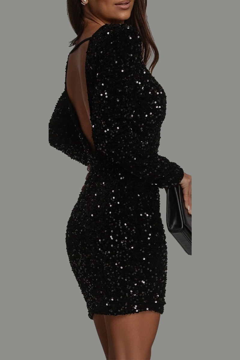 Valenzora | Backless Glitter Dress for Women - Glamorous Evening Wear