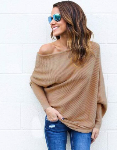 Valenzora | Damen schulterfreier Pullover