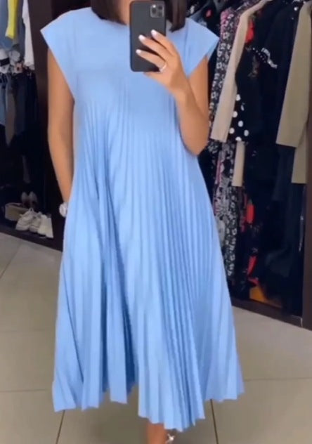 Valenzora | Ärmelloses elegantes Plisseekleid
