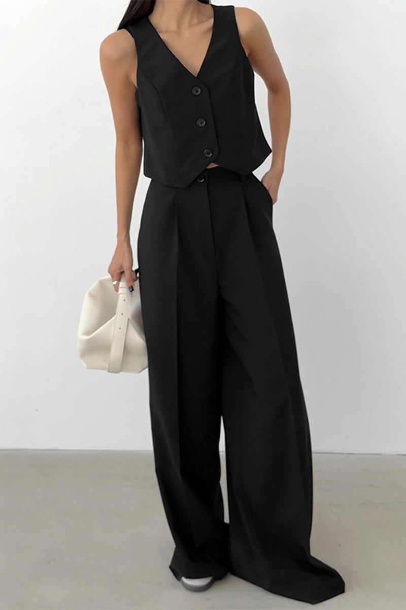 Valenzora | Two-piece sleeveless business casual ensemble