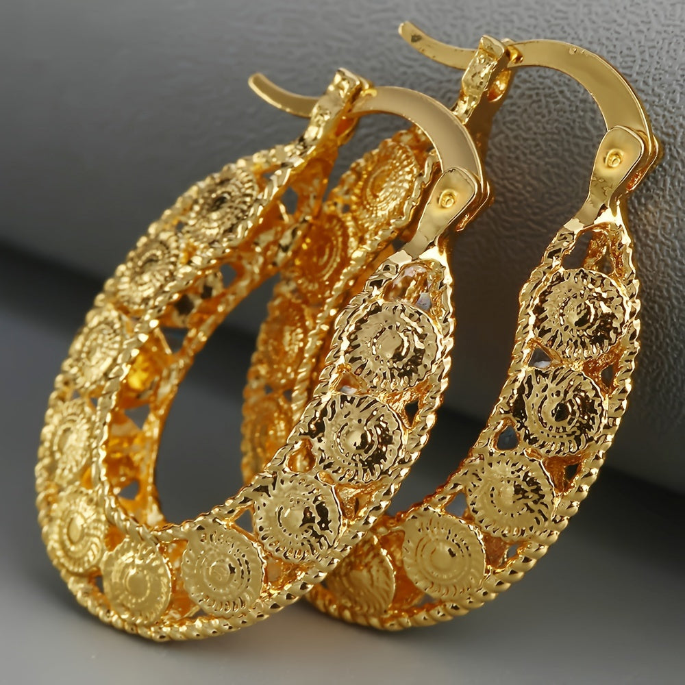 Valenzora | 14kt Gold Unique Gold Filigree Chunky Hoop Earrings