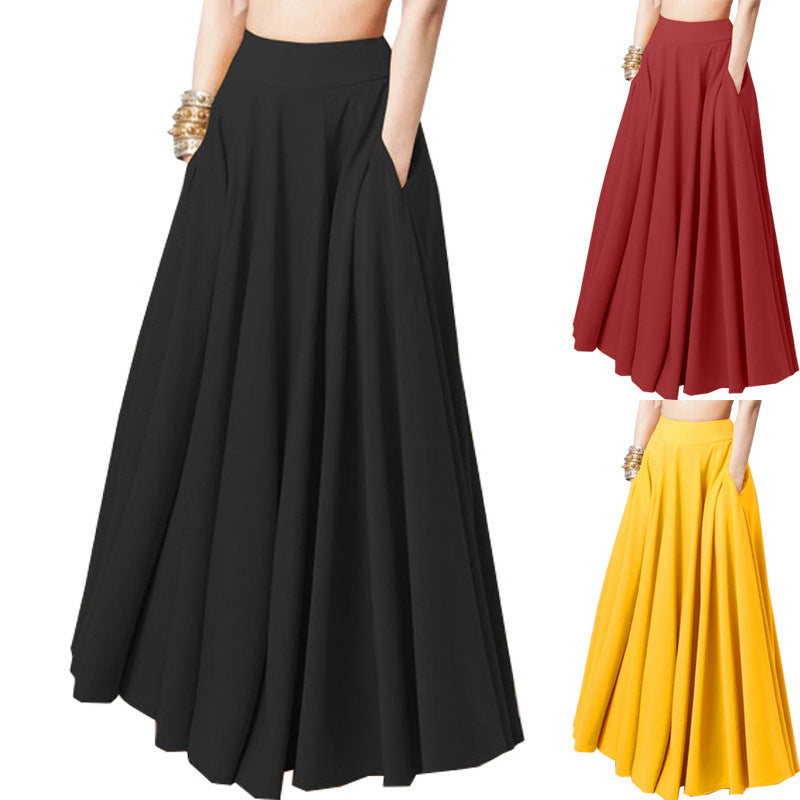 Valenzora | Solid-color mid-length pleated skirt for women