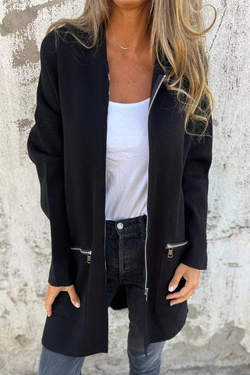 Valenzora | Casual everyday slit zip-up hooded outerwear - 9 colours