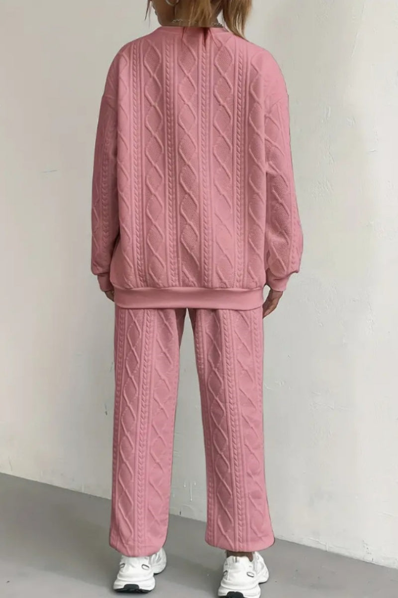Valenzora | Casual Basic O-Neck Long Sleeve Two-Piece Set - 7 Colors