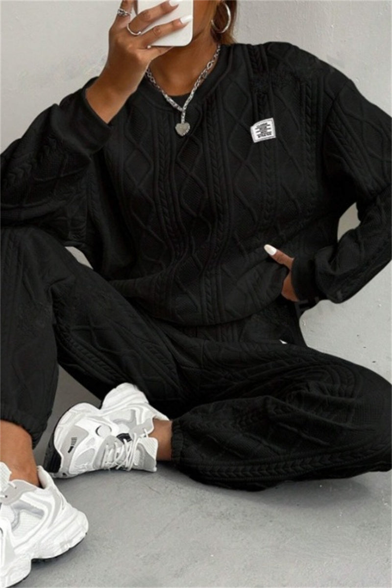 Valenzora | Casual Basic O-Neck Long Sleeve Two-Piece Set - 7 Colors