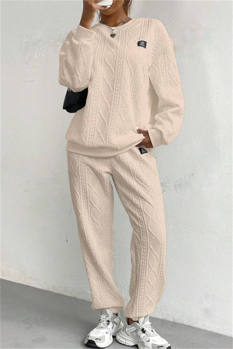 Valenzora | Casual Basic O-Neck Long Sleeve Two-Piece Set - 7 Colors