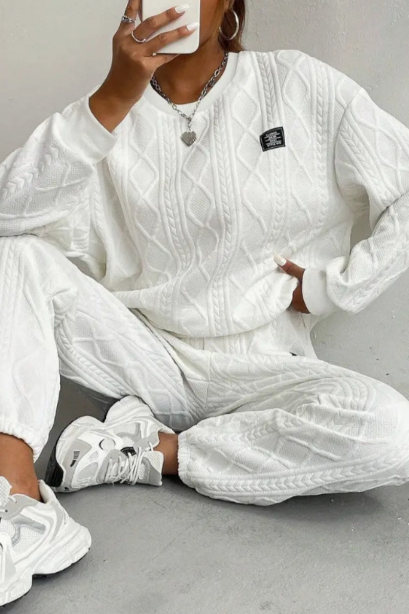 Valenzora | Casual Basic O-Neck Long Sleeve Two-Piece Set - 7 Colors