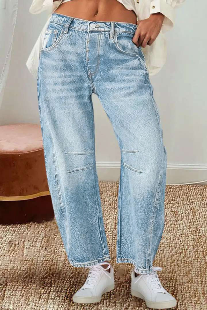 Valenzora | Lässige Used-Jeans mit Kontrast und mittlerer Bundhöhe
