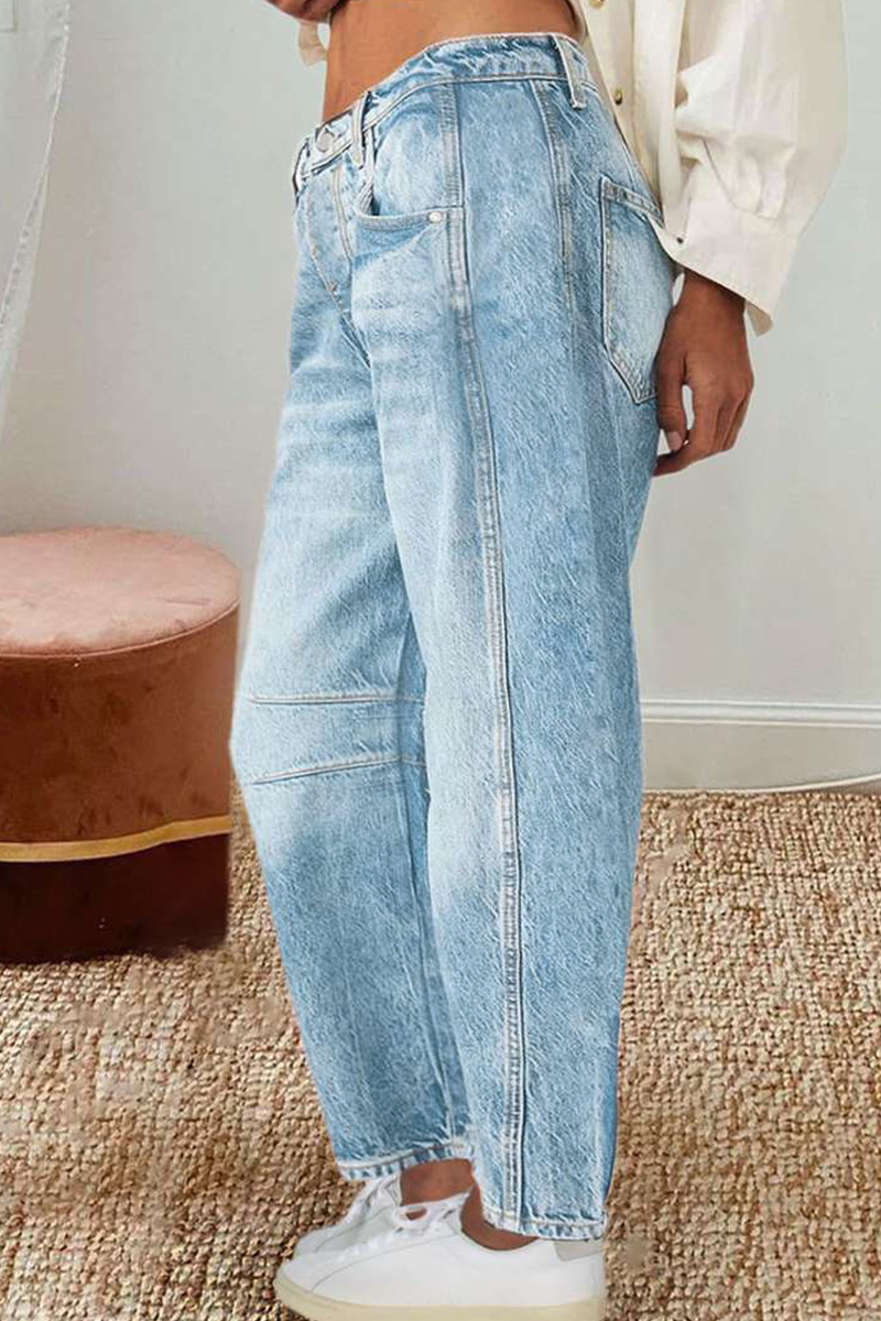 Valenzora | Lässige Used-Jeans mit Kontrast und mittlerer Bundhöhe