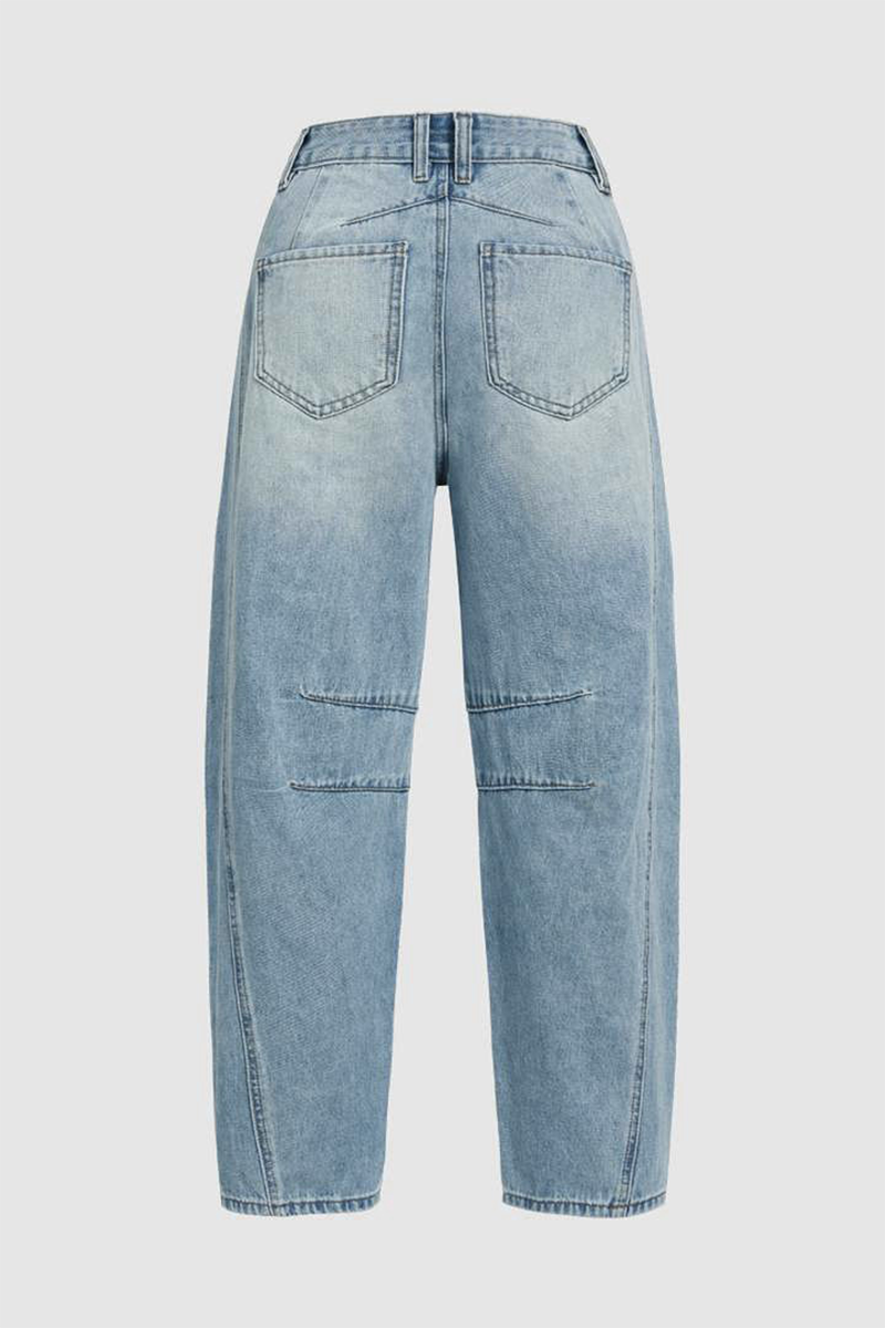 Valenzora | Lässige Used-Jeans mit Kontrast und mittlerer Bundhöhe