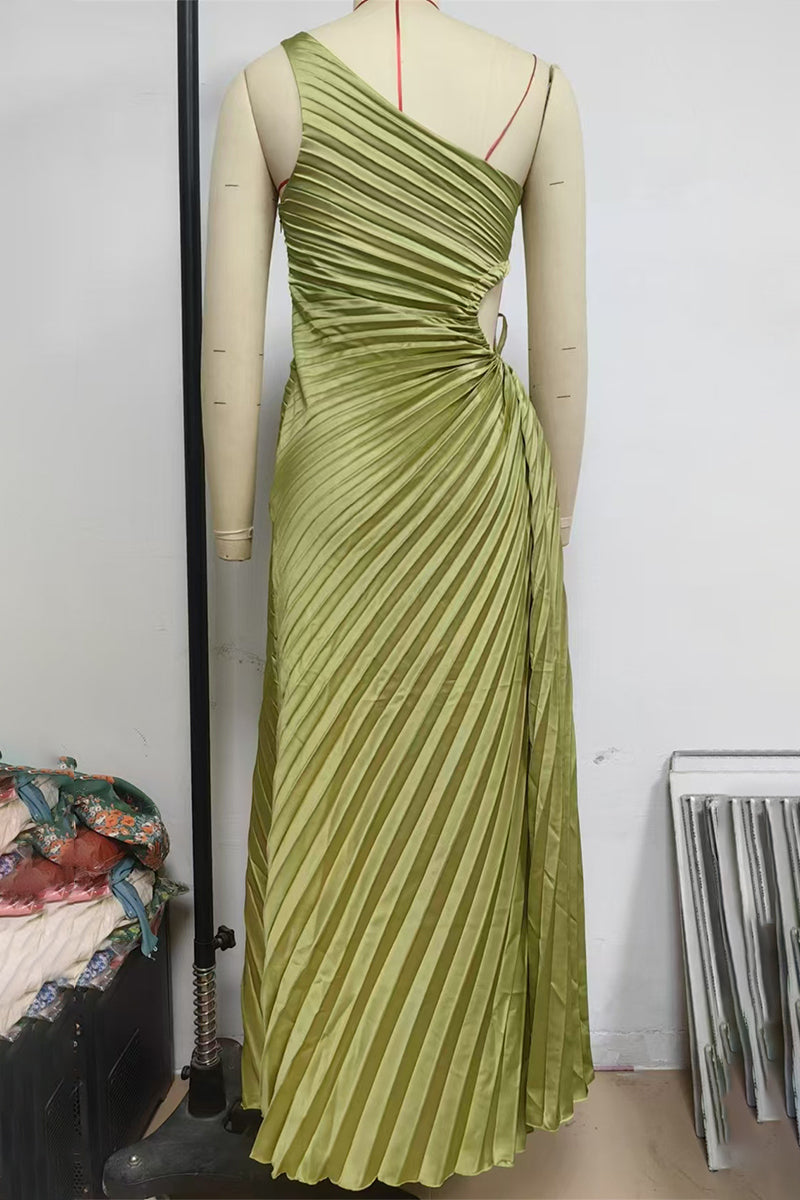 Valenzora | Sexy Drawstring Pleated Slanted Shoulder Pleated Dresses - 4 Colors
