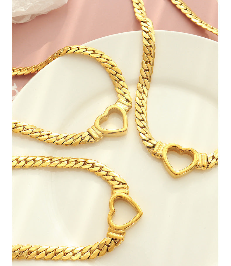Valenzora | Small Heart Necklace Titanium Steel Hole
