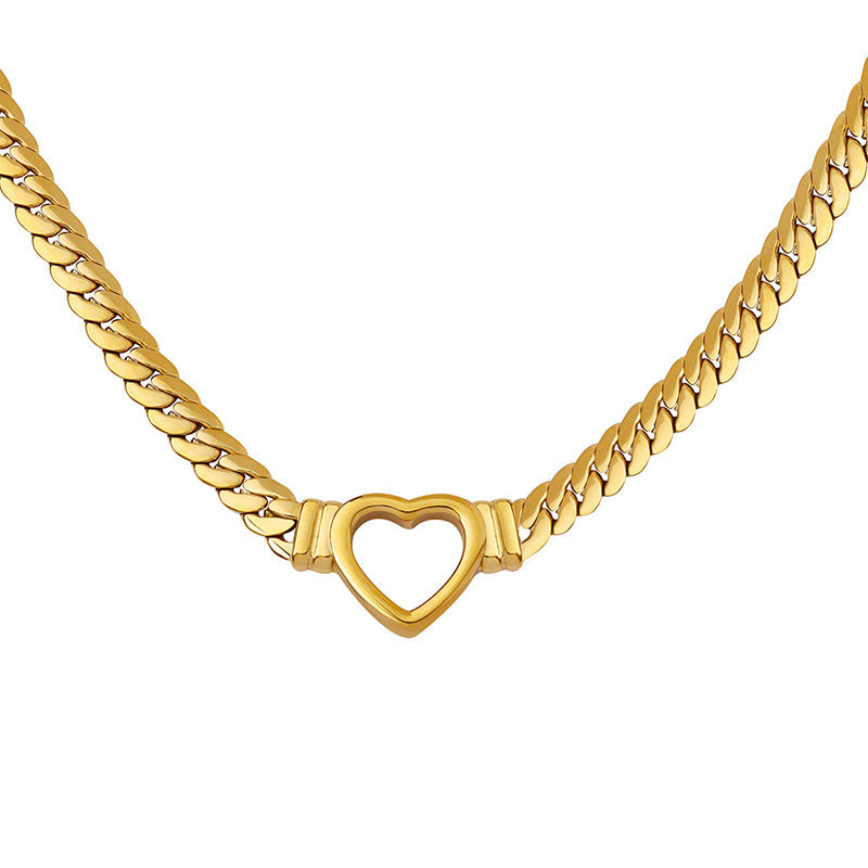Valenzora | Small Heart Necklace Titanium Steel Hole