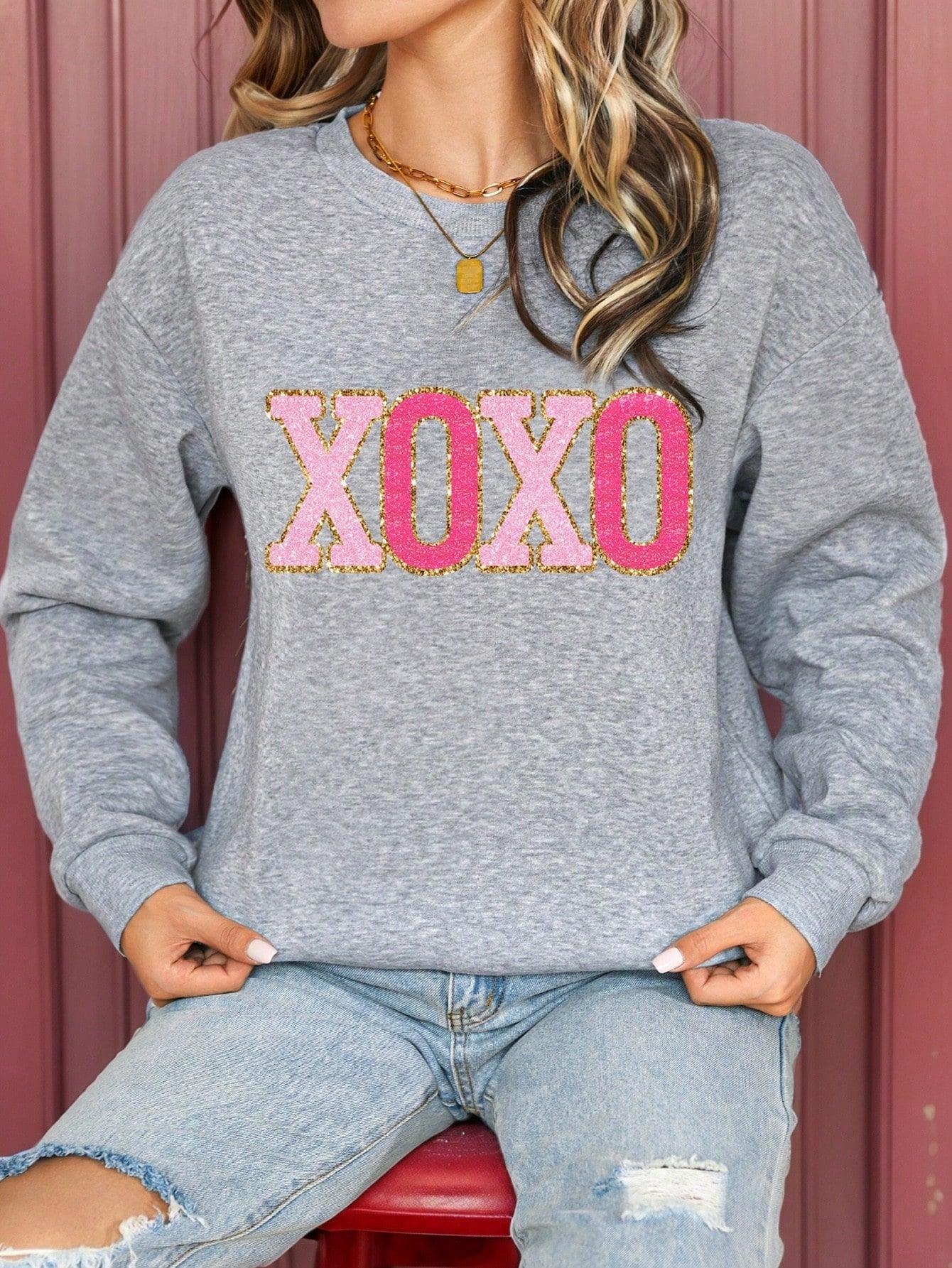 Valenzora | Striped sweatshirt with pink details for women