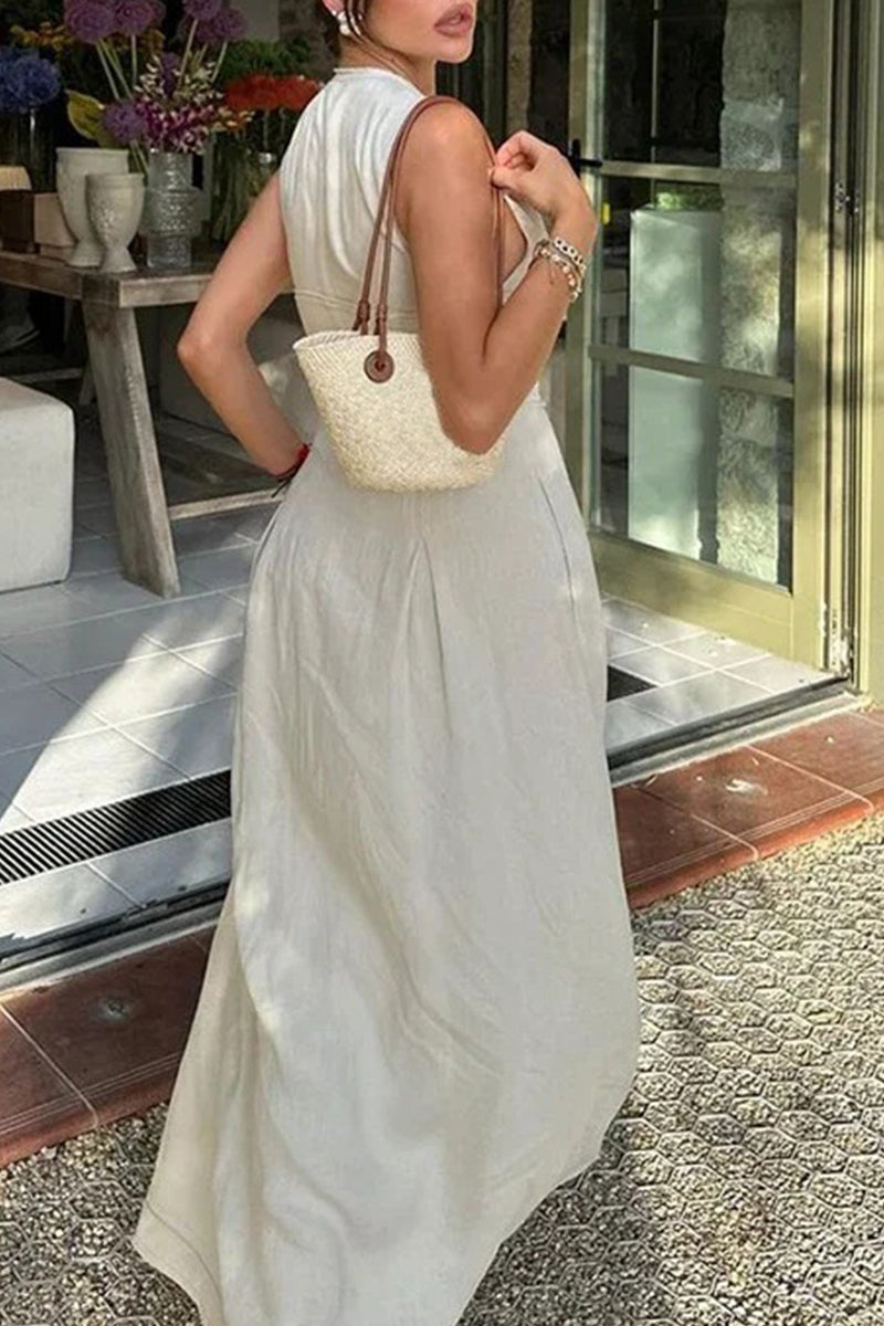 Valenzora | Casual Street Pocket Zip O-Neck Long Dresses - 3 Colors