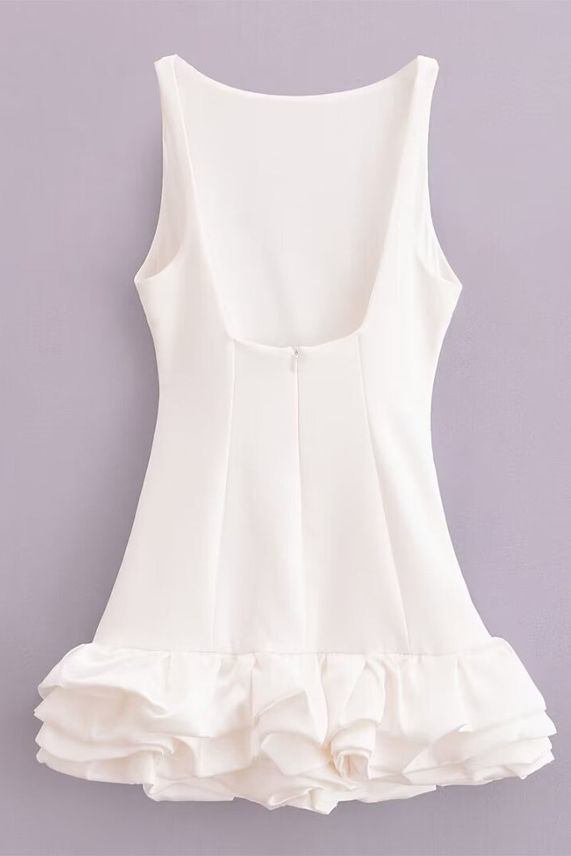 Valenzora | Sexy Ruffled O-Neck Sleeveless Dresses