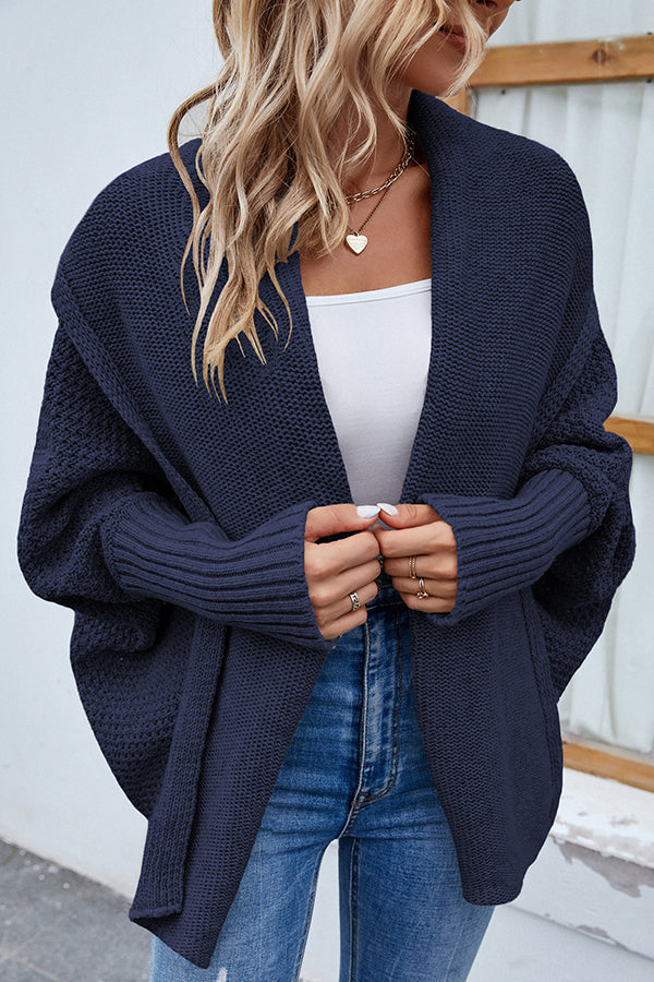 Valenzora | Elegant autumn knit cardigan with dolman sleeves for women