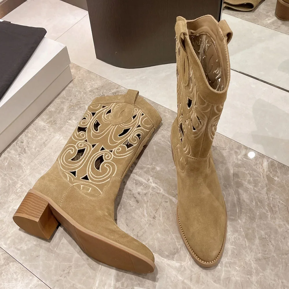 Valenzora | Embroidered Western boots for women with decorative cutouts, cowboy boots for women