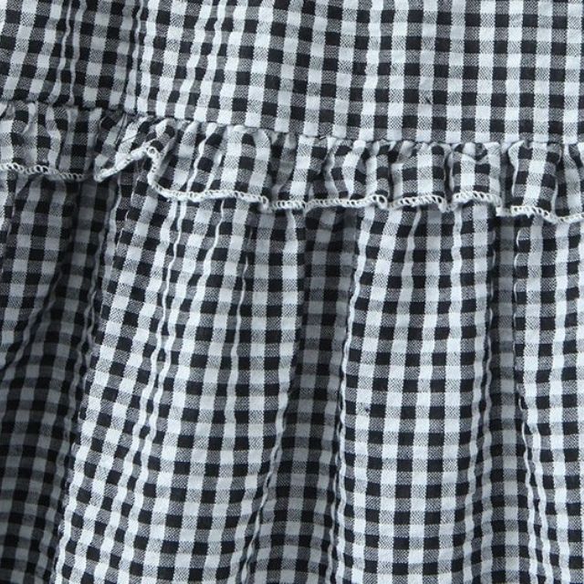 Valenzora | Tiered gingham midi skirt with ruffle detail