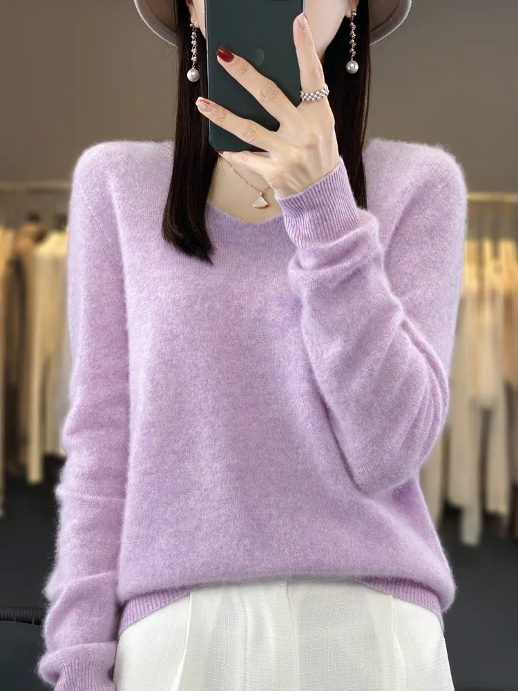 Valenzora | Damen Kaschmir Pullover, Eleganter V-Ausschnitt, Weich & Bequem