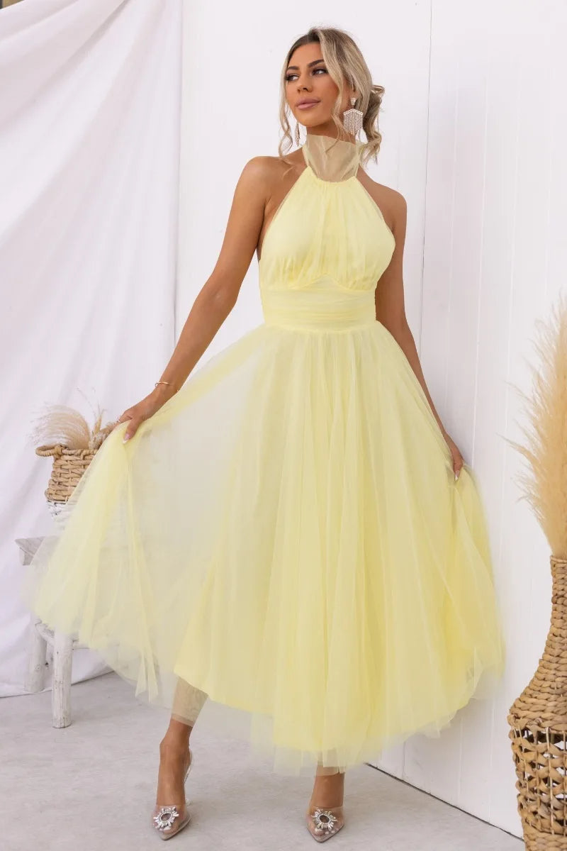 Valenzora | Midikleid aus Tüll mit Neckholder