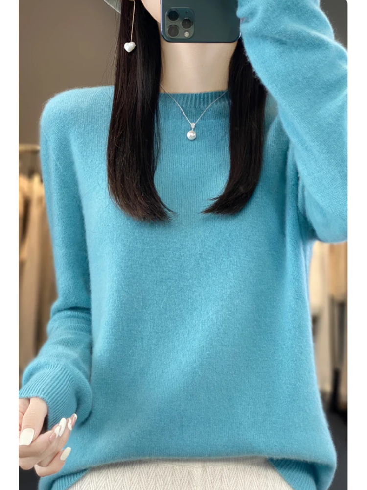 Valenzora | Damen Kaschmirpullover, Rundhals, Weicher und Eleganter Strickpullover