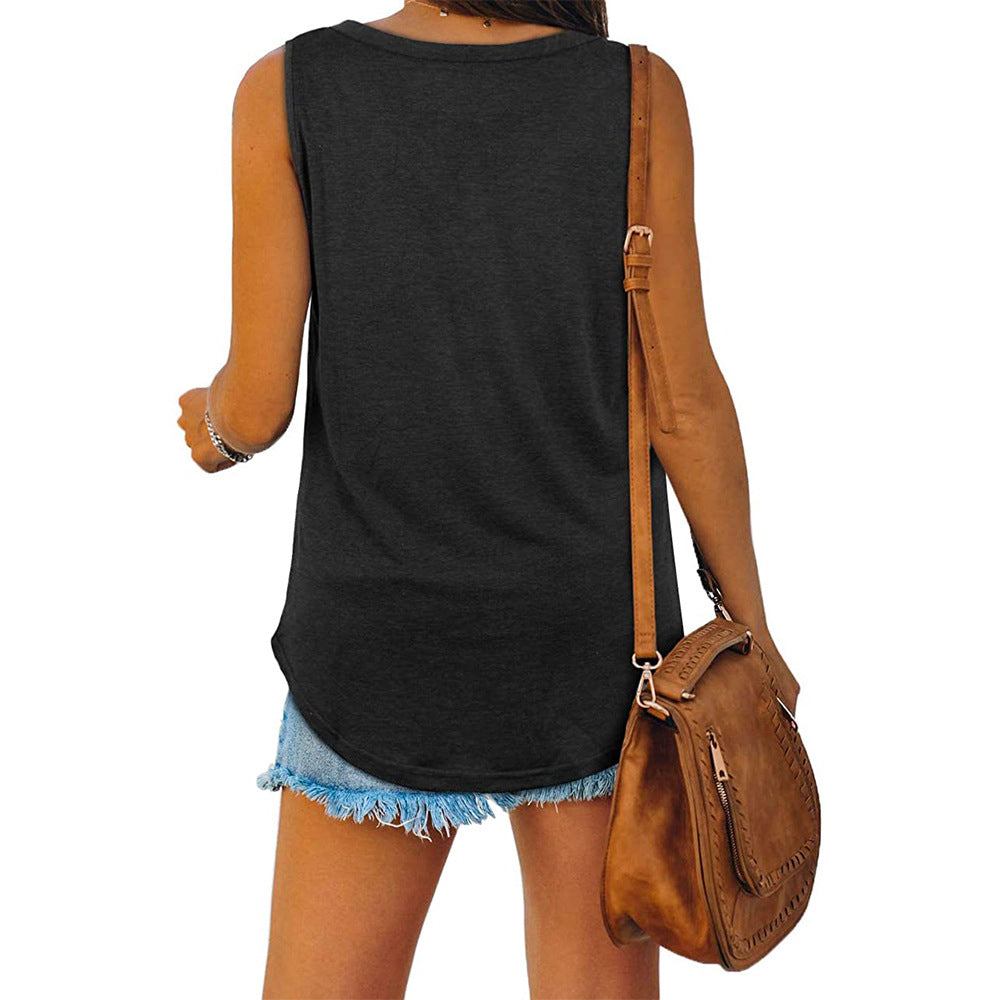Valenzora McKayla Jersey V-Neck Tank Top