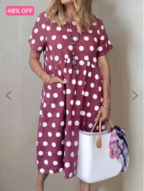 Women's loose-fitting summer dress in a casual style with practical pockets, size [size missing]