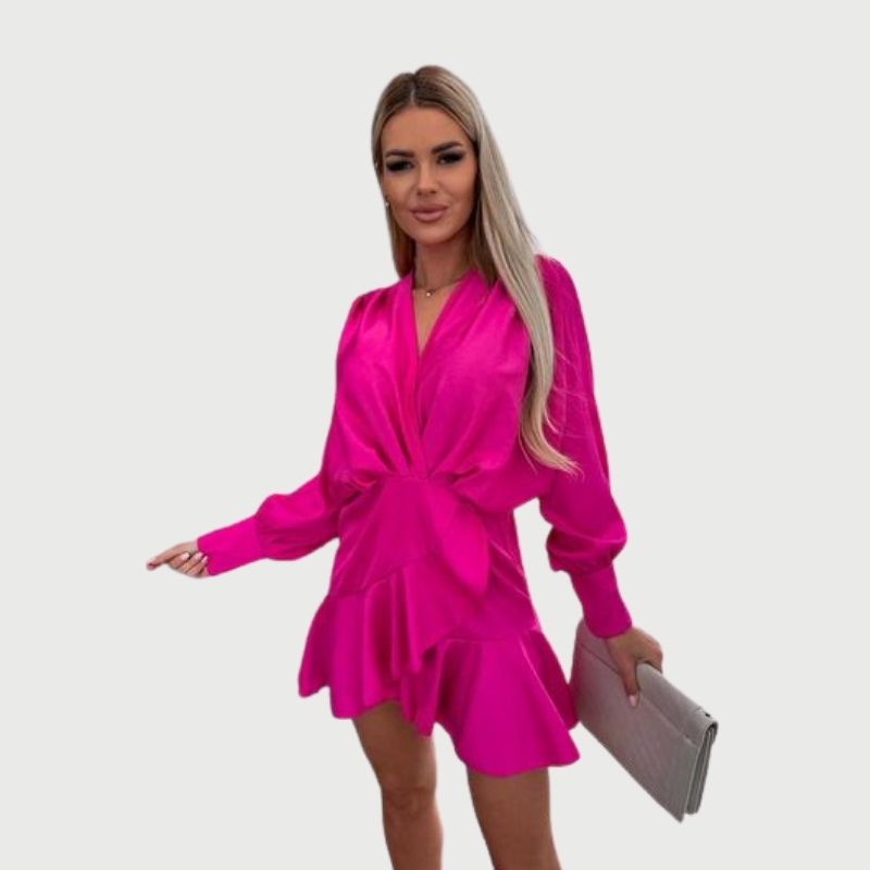 Valenzora | Minikleid mit langen Ärmeln und Rüschensaum
