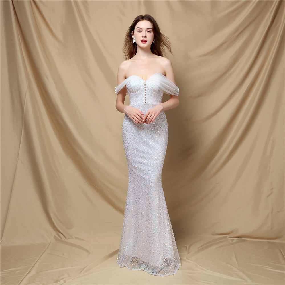 Valenzora | Classic off-the-shoulder evening dress for women