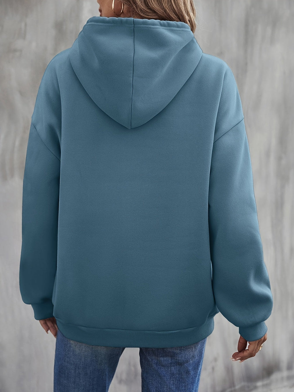 Valenzora | Cozy Smile Print Hoodie with Drawstring for Women