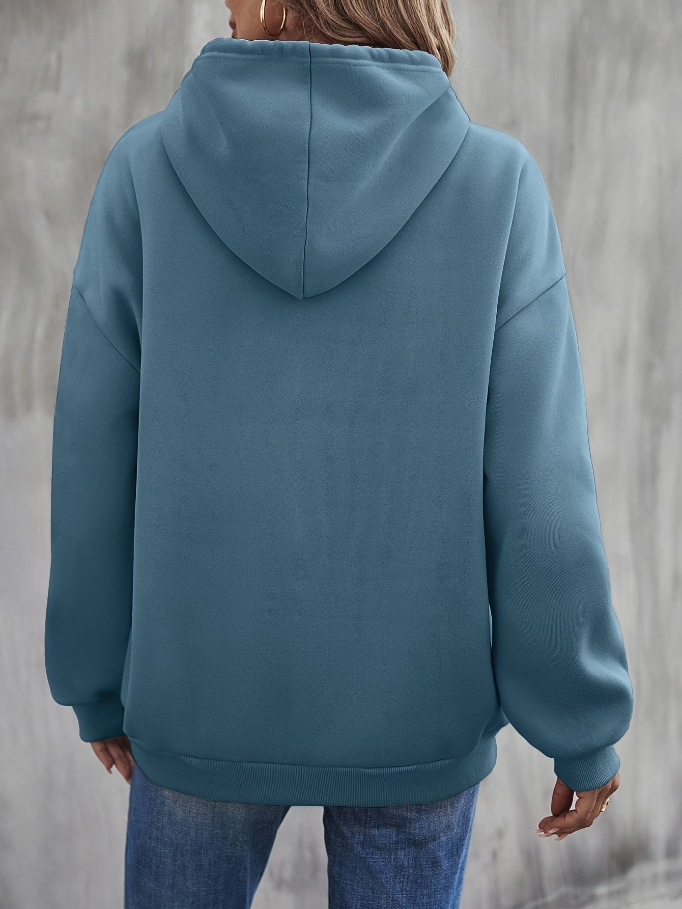 Valenzora | Cozy Smile Print Hoodie with Drawstring for Women